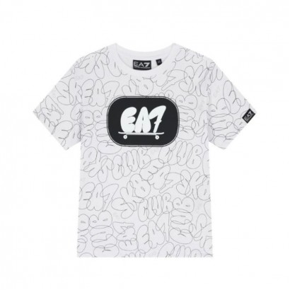 Tricou copii EA7 pentru baiat cu print de efect si logo