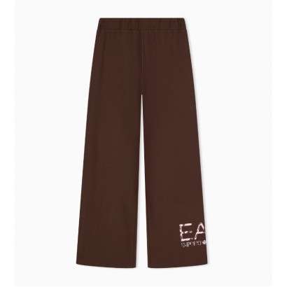 Pantaloni sport copii EA7 pentru fata cu logo pe picior