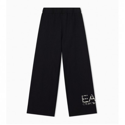 Pantaloni sport copii EA7 pentru fata cu logo pe picior
