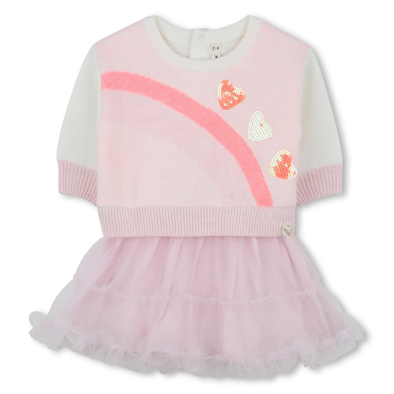 Rochita combinata bebe Billieblush cu tul si volane