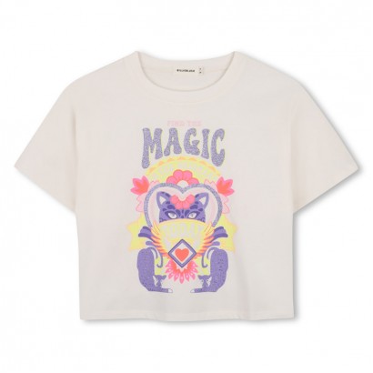 Tricou scurt copii Billieblush pentru fata cu inscriptie Magic