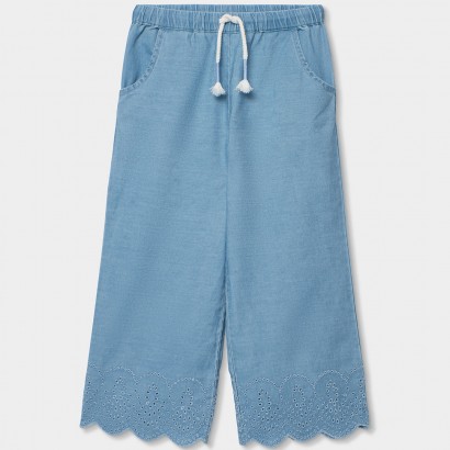 Pantaloni copii Boboli pentru fata cu broderie