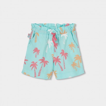 Pantaloni scurti copii Boboli pentru fata cu print palmieri