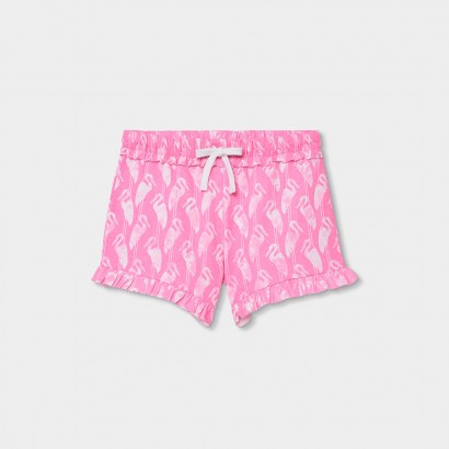 Pantaloni scurti copii Boboli pentru fata cu print flamingo