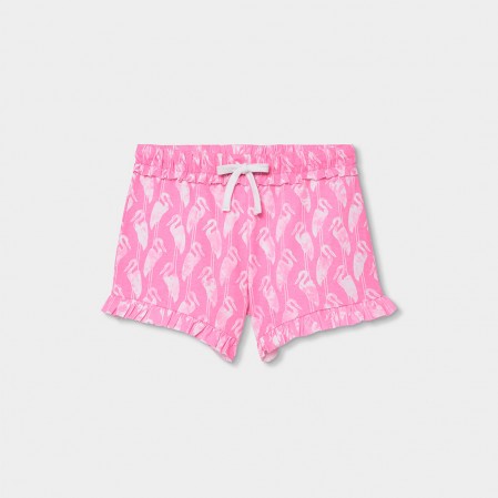 Pantaloni scurti copii Boboli pentru fata cu print flamingo