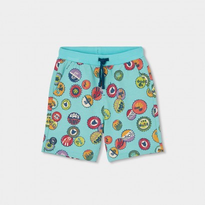 Pantaloni scurti copii Boboli pentru baiat cu print si logo
