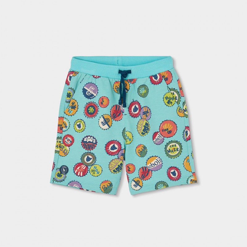 Pantaloni scurti copii Boboli pentru baiat cu print si logo