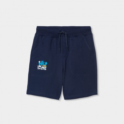 Pantaloni scurti copii Boboli de baiat sireturi in talie si buzunare