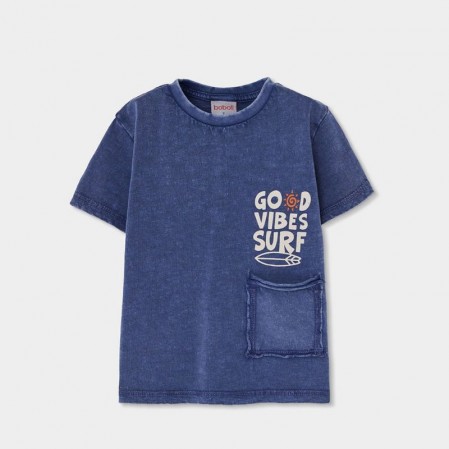 Tricou copii Boboli pentru baiat cu buzunar si inscriptie 