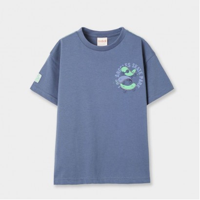 Tricou copii Boboli pentru baiat cu inscriptie pe spate si cusaturi