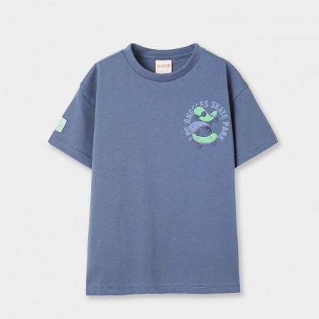 Tricou copii Boboli pentru baiat cu inscriptie pe spate si cusaturi