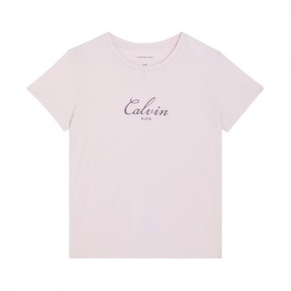 Tricou copii Calvin Klein pentru fata cu logo frontal