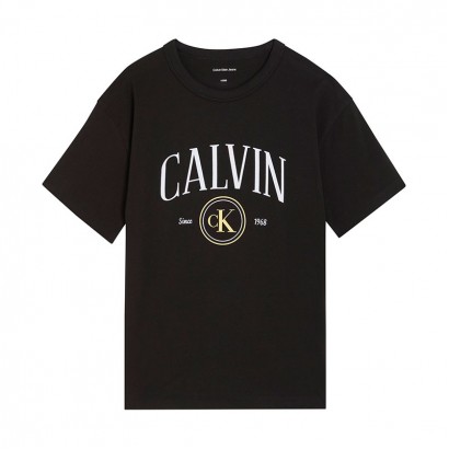 Tricou copii Calvin Klein pentru baiat cu logo si inscriptie