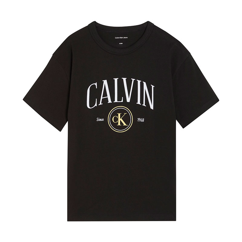 Tricou copii Calvin Klein pentru baiat cu logo si inscriptie