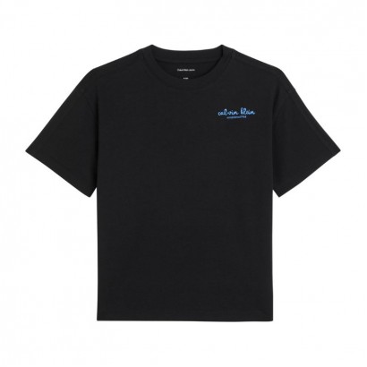 Tricou copii Calvin Klein de baiat cu inscriptie si imprimeu la spate