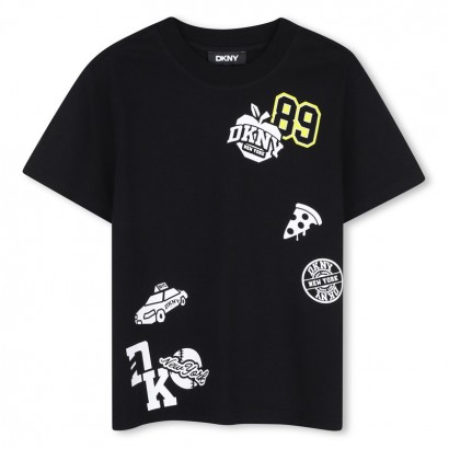 Tricou copii DKNY pentru baiat cu aplicatii si logo