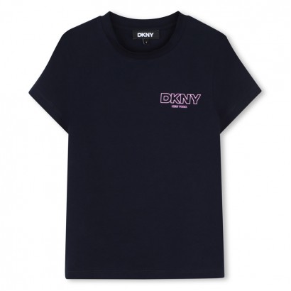 Tricou copii DKNY pentru fata cu logo si aplicatie