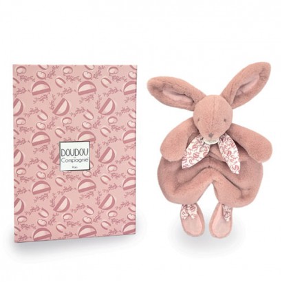 Doudou jucarie de plus Iepure roz cu esarfa