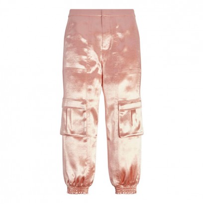 Pantaloni copii Guess din satin pentru fată