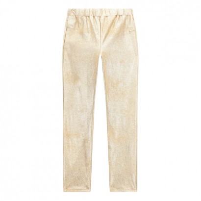 Pantaloni tip colanti copii Guess cu efect lucios