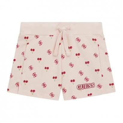 Pantaloni scurti copii Guess pentru fata cu print si buzunare