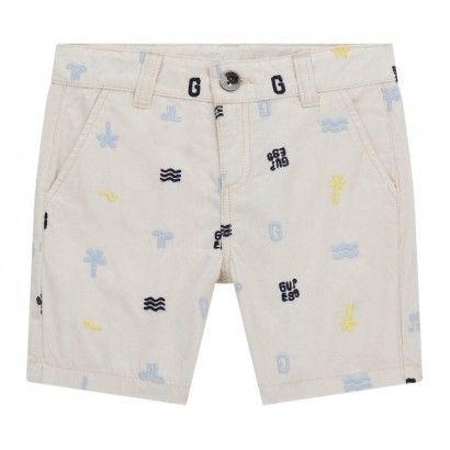 Pantaloni scurti chino copii Guess pentru baiat cu broderie