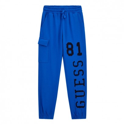 Pantaloni sport copii Guess pentru baiat cu logo de efect si 81
