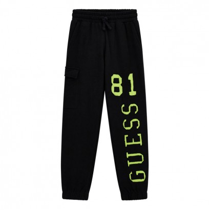 Pantaloni sport copii Guess pentru baiat cu logo de efect si 81