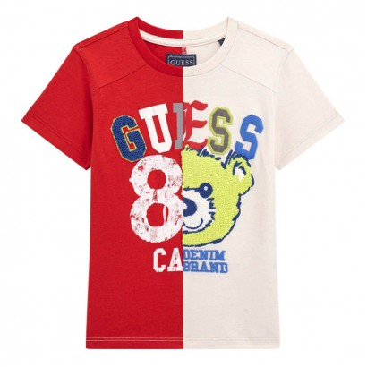 Tricou copii Guess pentru baiat cu aplicatie cu logo