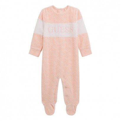 Salopeta bebelusi Guess unisex cu logo