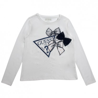 Bluza copii Guess pentru fata cu fundite si logo