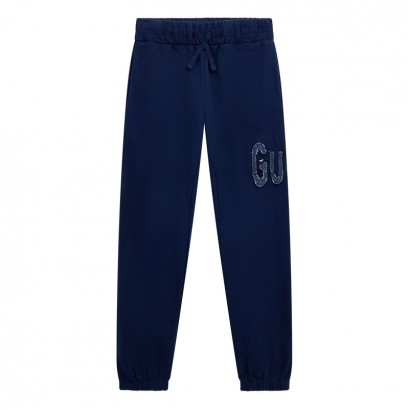 Pantaloni sport copii Guess pentru baiat cu sireturi si logo