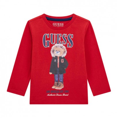 Bluza de copii Guess pentru baiat cu aplicatie Ursulet