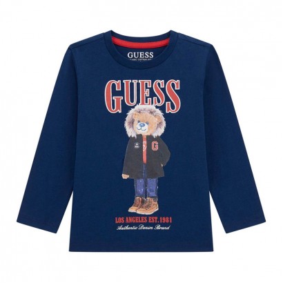 Bluza de copii Guess pentru baiat cu aplicatie Ursulet