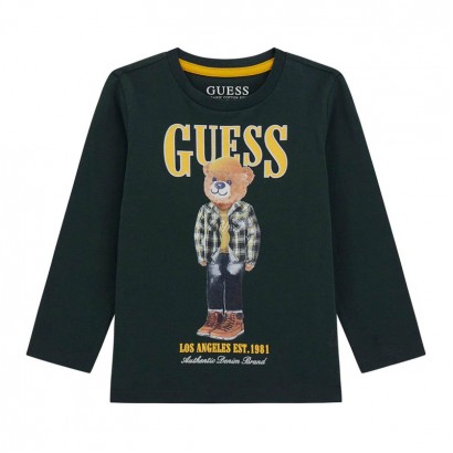 Bluza de copii Guess pentru baiat cu aplicatie Ursulet