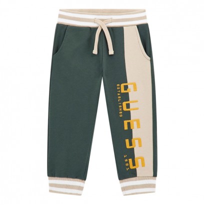 Pantaloni sport copii Guess pentru baiat cu sireturi si broderie logo