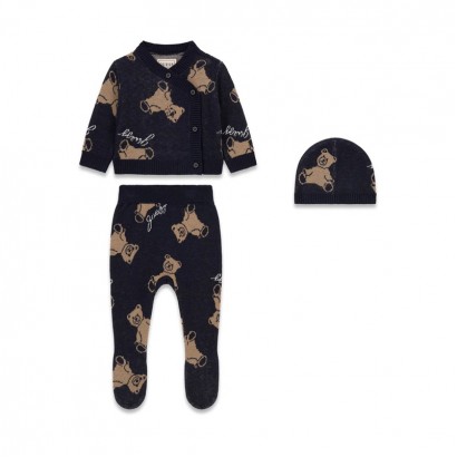 Set bebe Guess unisex cu caciula si print