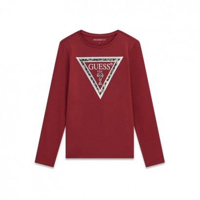 Bluza copii Guess pentru fata cu maneca lunga si aplicatie logo