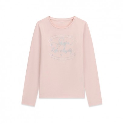 Bluza copii Guess pentru fata cu maneca lunga si inscriptie cu logo