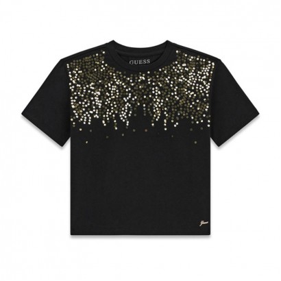 Tricou scurt copii Guess pentru fata cu paiete in fata