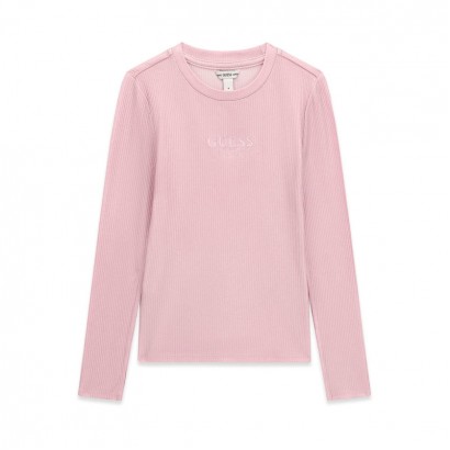 Bluza copii Guess pentru fata cu maneca lunga si logo brodat