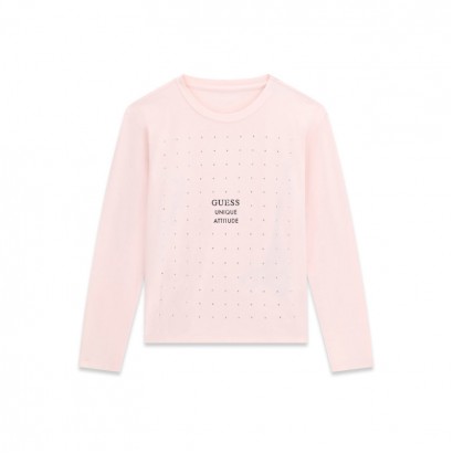 Bluza copii Guess pentru fata cu maneca lunga cu inscriptie 