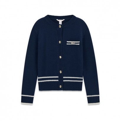 Cardigan copii Guess pentru fata cu nasturi si logo aplicat