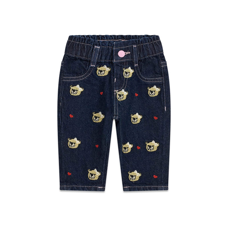 Blugi bebe Guess pentru fetita cu ursuleti brodati