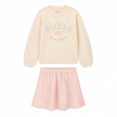 Set copii Guess pentru fata din pulover si fusta-pantaloni