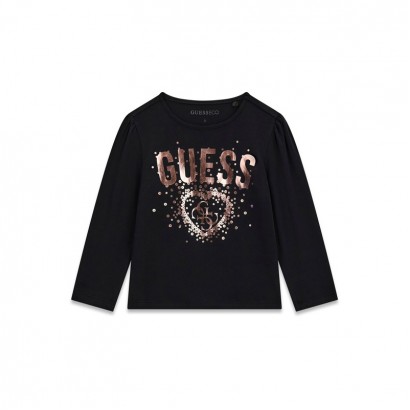 Bluza copii cu maneca lunga Guess pentru fata cu paiete si logo
