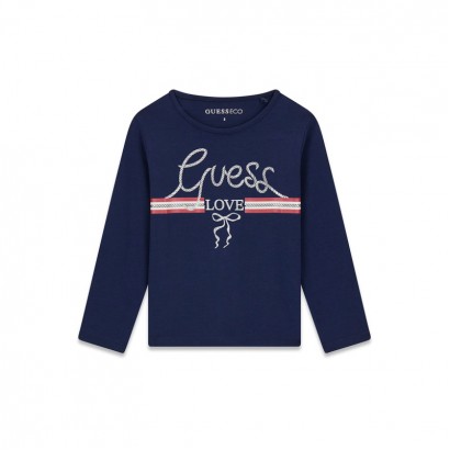 Bluza copii Guess pentru fata cu inscriptie Love si fundita