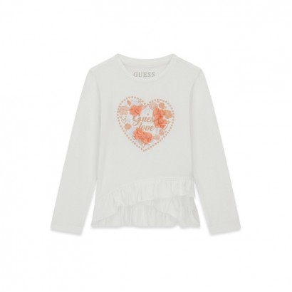 Bluza copii Guess pentru fata cu flori si inima