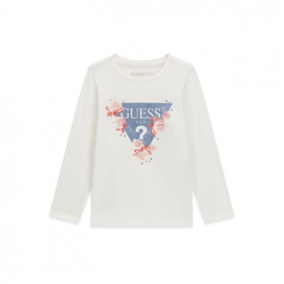 Bluza copii Guess pentru fata cu logo brodat si trandafiri