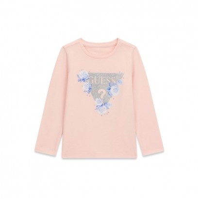 Bluza copii Guess pentru fata cu logo brodat si trandafiri